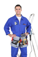 Full-length portrait of a handyman with his tools