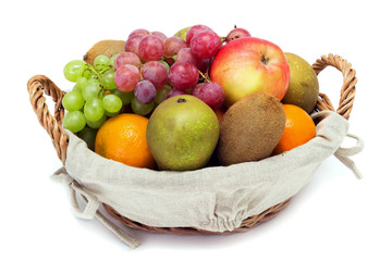 A small set of fruit in a basket