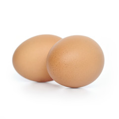 Two brown hen's eggs