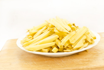 Fresh Potatoes with cut isolated on white