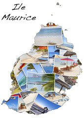 carte de l'île Maurice, photos souvenirs