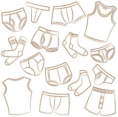 Male Underwear Icon Set