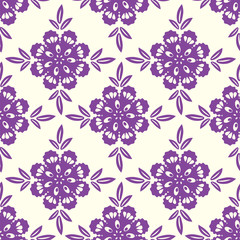 Seamless purple floral ornamental pattern