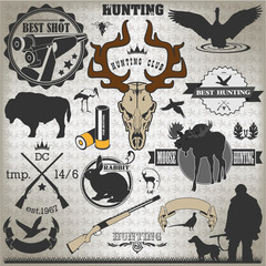 Set of vintage labels on hunting 2