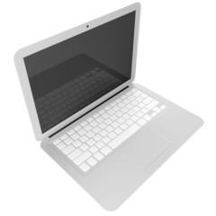 3D render of gray laptop isolated on white
