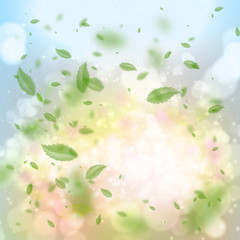 Fototapeta premium Lots of green leaves spining around the sun - beautiful nature b