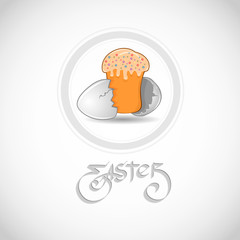 concept easter background with egg easter cake