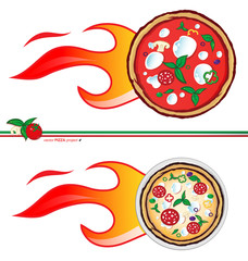 hot pizza  vector