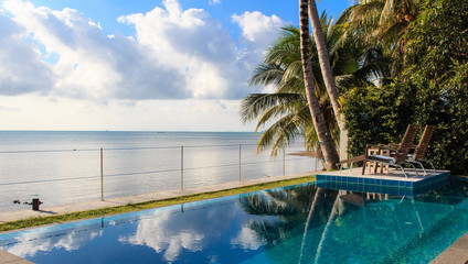 Swimming pool in luxury resort by the sea,Samui,Thailand