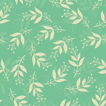 Seamless stylized leaf pattern background