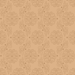 Vintage floral seamless pattern on beige