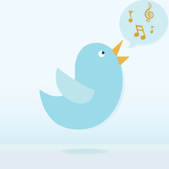 Obraz premium Twitter bird vector singing