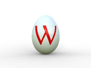 Egg letter W
