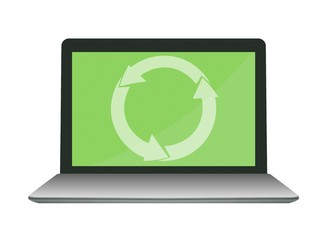 Symbole recyclage dans un ordinateur portable