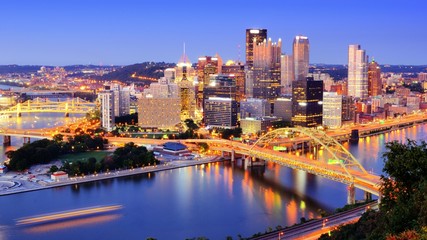 Pittsburgh, Pennsylvania Skyline - obrazy, fototapety, plakaty