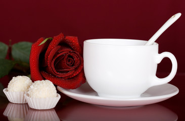 Red Rose tea and sweets