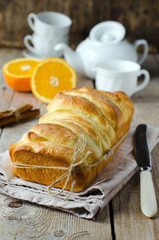 Brioche with orange glaze