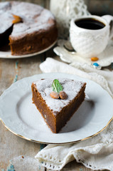 Chocolate cake with almonds