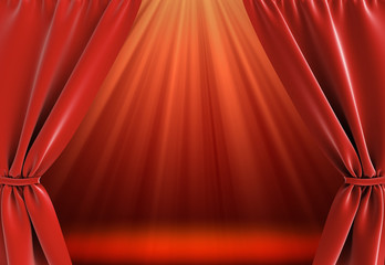 curtain and bright stage