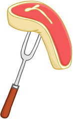 Fork With Raw Steak