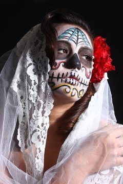 Woman with Day of the Dead Face Paint
