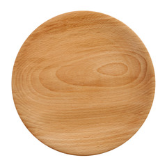 Wooden plate from above