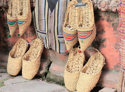 Hempen shoes and vest. Kathmandu-Nepal.