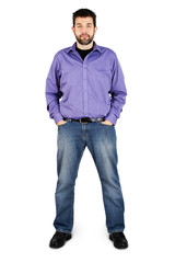 Casual man full body over white