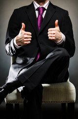 Man Wearing Suit thumbs up