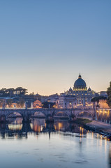 Obraz na płótnie Canvas Ponte Sant'Angelo (Bridge Hadriana) w Rzymie, Włochy,