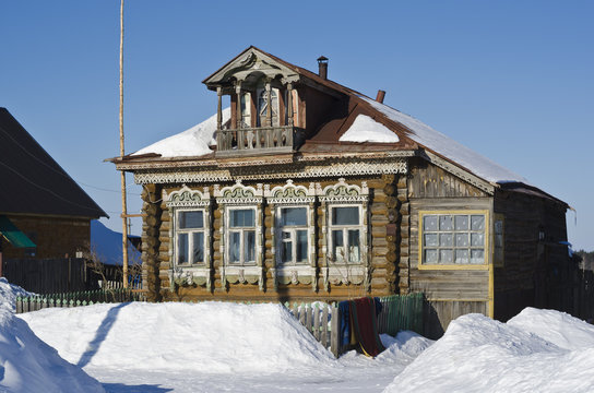 Russian rustic wooden house of the late 19th century