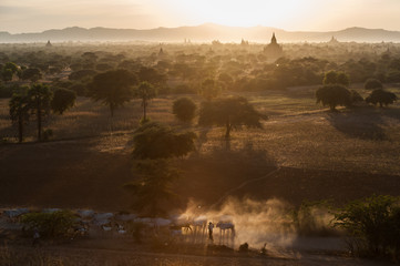 Sunset at Bagan in Myanmar