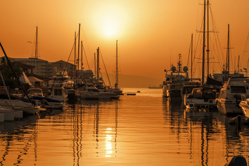 Sunset over Gibraltar Harbour