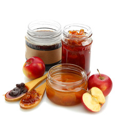 Fototapeta na wymiar tasty homemade jam, isolated on white