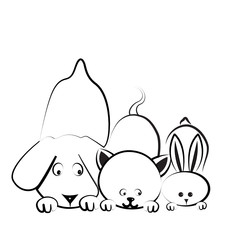Dog, cat and rabbit logo