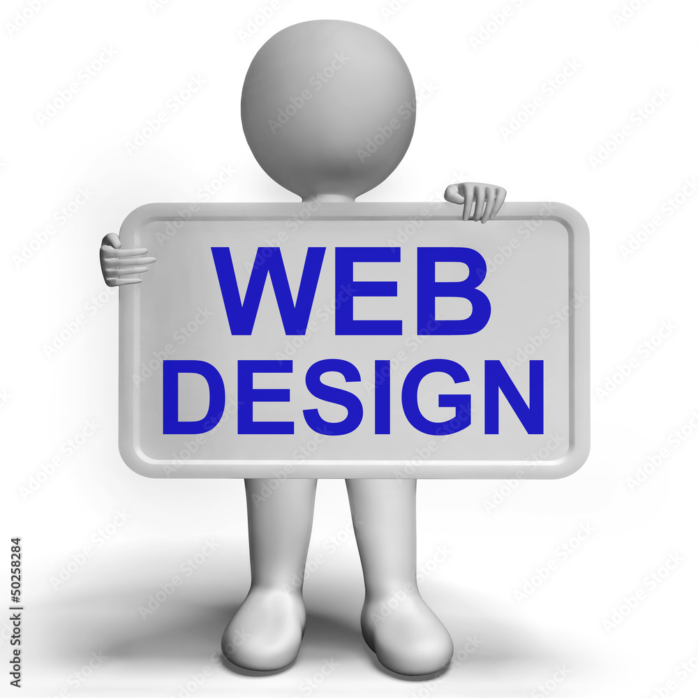 Aufkleber web design sign shows creativity and web concepts