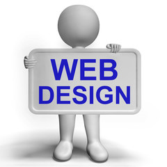Web Design Sign Shows Creativity And Web Concepts