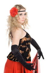 Lovely girl dances spanish dance.
