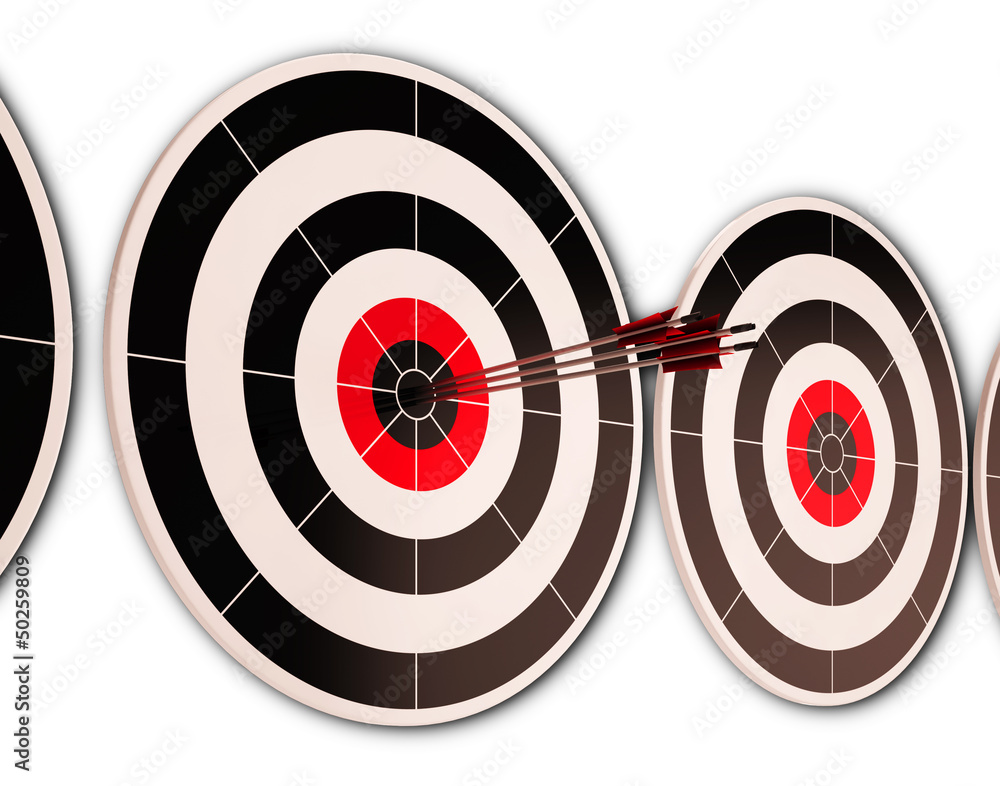 Poster triple dart shows successful performance and result