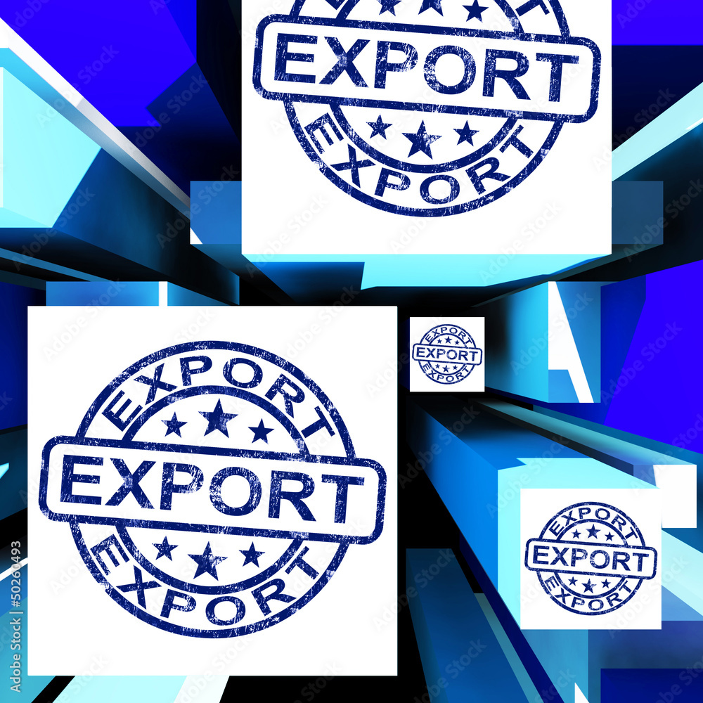 Poster export on cubes showing worldwide shipping