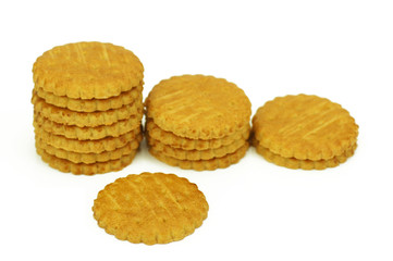 pile de galettes bretonnes fond blanc