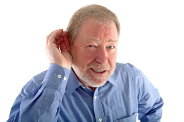Obraz premium Schwerhöriger Mann