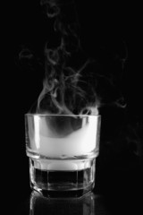 Smoke from the glass