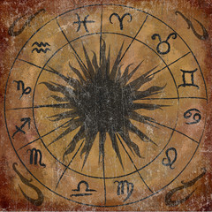 Horoscope grunge manuscript