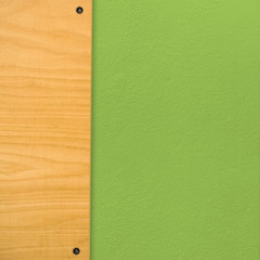 green wall with panel