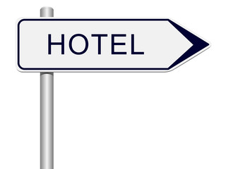 Panneau direction hôtel