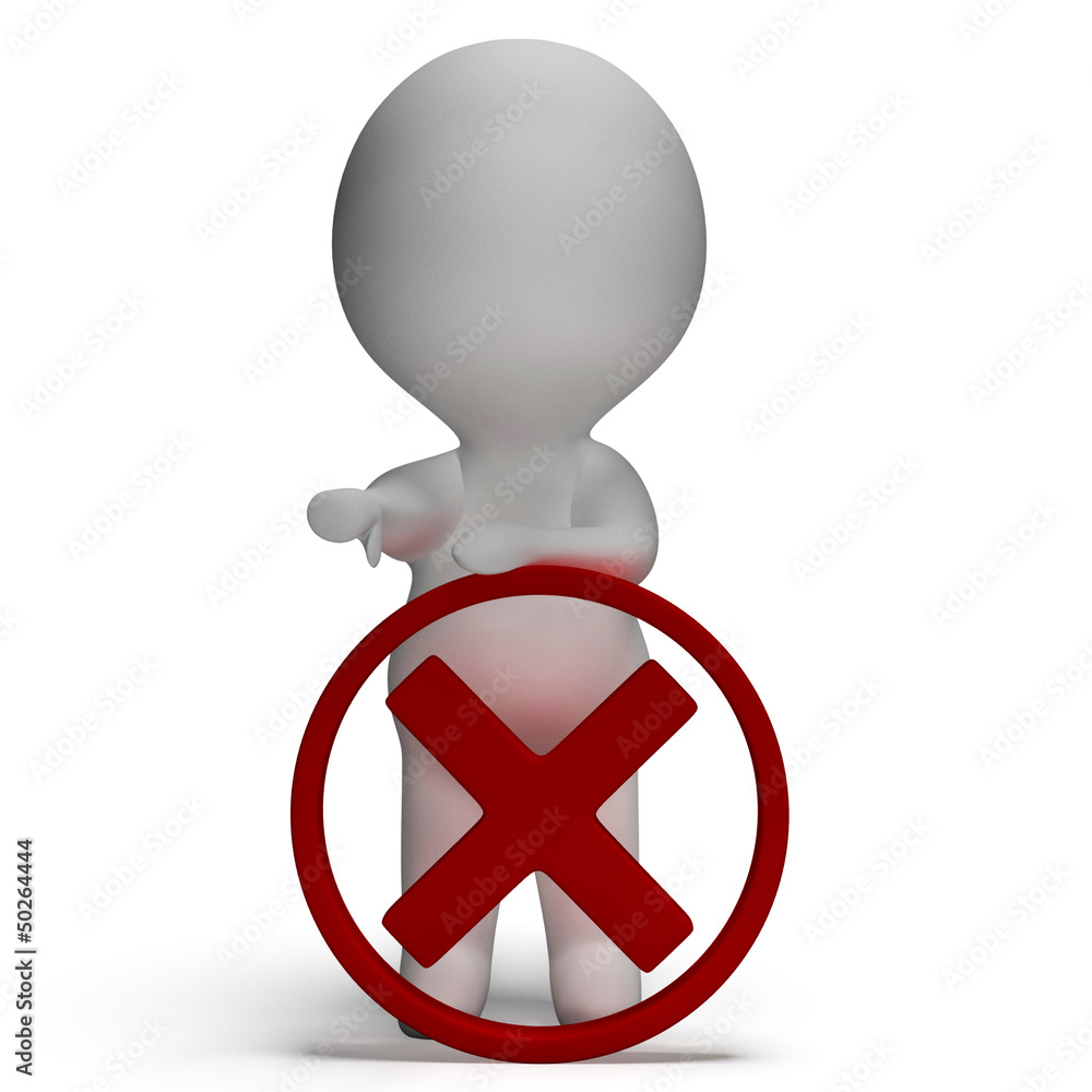 Aufkleber cross in checkbox shows failed or denied