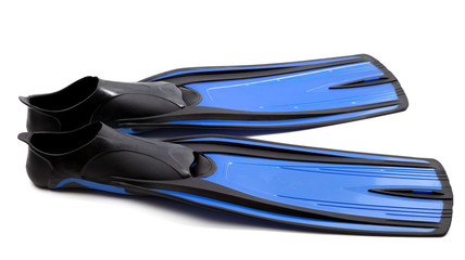 Flippers for diving on white background © BSANI