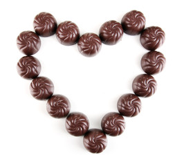 Chocolate candies isolated on white