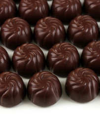 Chocolate candies isolated on white